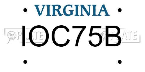 IOC75B Virginia License Plate