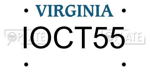 IOCT55 Virginia License Plate