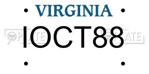 IOCT88 Virginia License Plate