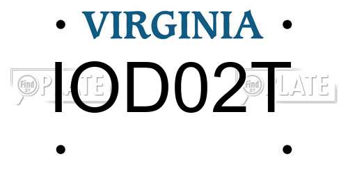 IOD02T Virginia License Plate
