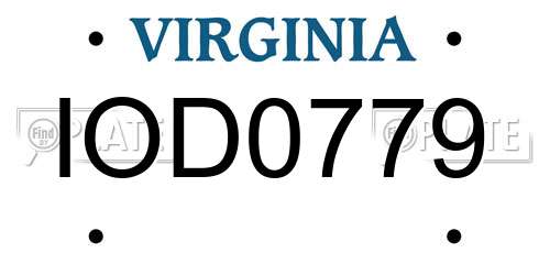 IOD0779 Virginia License Plate