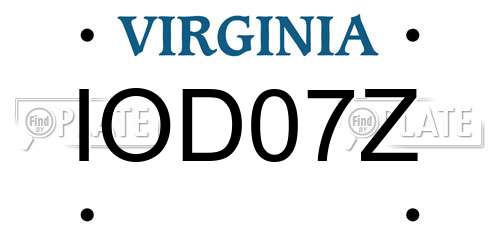 IOD07Z Virginia License Plate