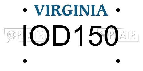 IOD150 Virginia License Plate