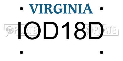 IOD18D Virginia License Plate