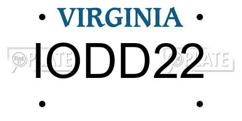 IODD22 Virginia License Plate