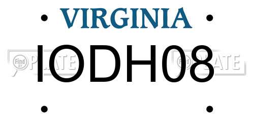 IODH08 Virginia License Plate