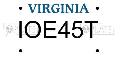 IOE45T Virginia License Plate