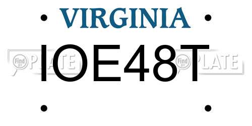IOE48T Virginia License Plate