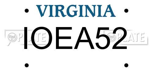 IOEA52 Virginia License Plate