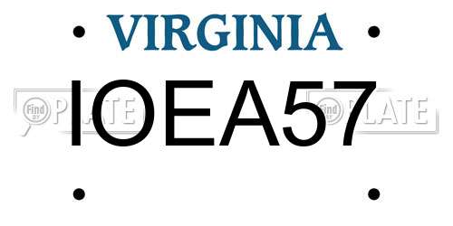 IOEA57 Virginia License Plate