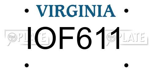 IOF611 Virginia License Plate