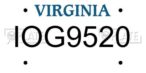 IOG9520 Virginia License Plate