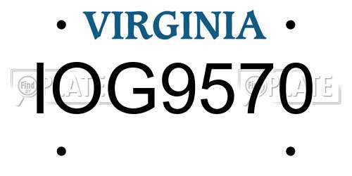 IOG9570 Virginia License Plate