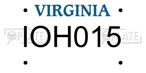 IOH015 Virginia License Plate