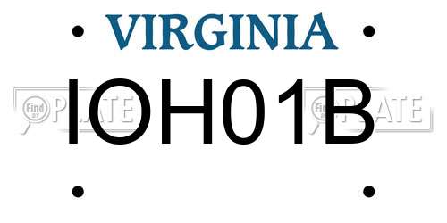 IOH01B Virginia License Plate