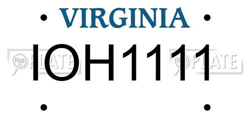 IOH1111 Virginia License Plate