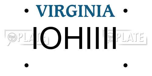 IOHIIII Virginia License Plate