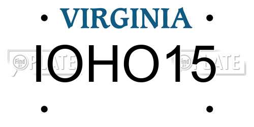 IOHO15 Virginia License Plate