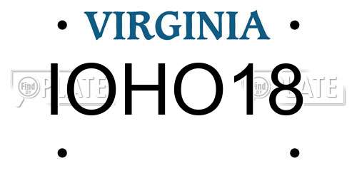 IOHO18 Virginia License Plate