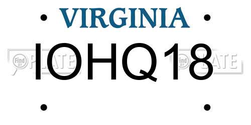 IOHQ18 Virginia License Plate