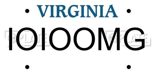 IOIOOMG Virginia License Plate