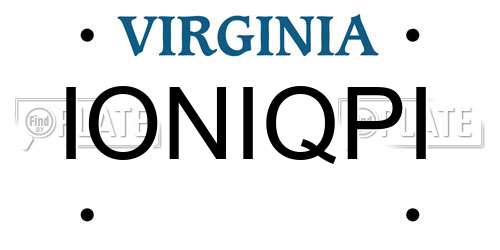 IONIQPI Virginia License Plate