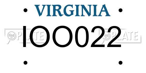 IOO022 Virginia License Plate