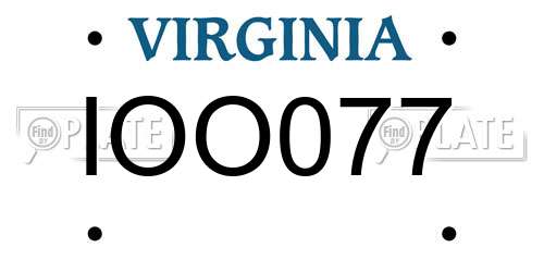 IOO077 Virginia License Plate