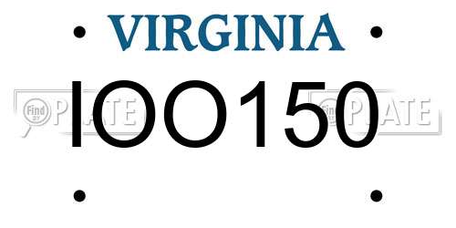 IOO150 Virginia License Plate