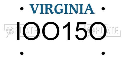 IOO15O Virginia License Plate
