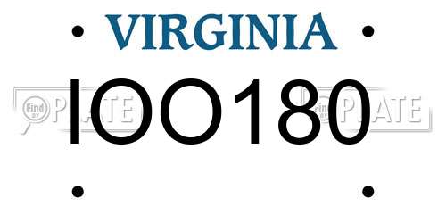 IOO180 Virginia License Plate