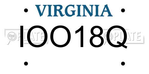 IOO18Q Virginia License Plate