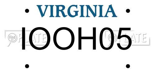 IOOH05 Virginia License Plate