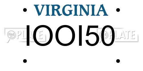IOOI50 Virginia License Plate