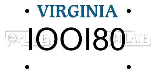 IOOI80 Virginia License Plate