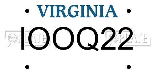 IOOQ22 Virginia License Plate