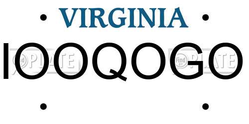 IOOQOGO Virginia License Plate