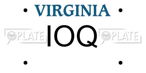 IOQ Virginia License Plate
