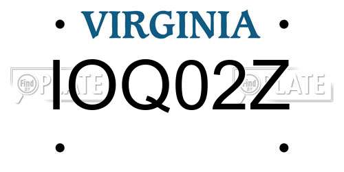 IOQ02Z Virginia License Plate