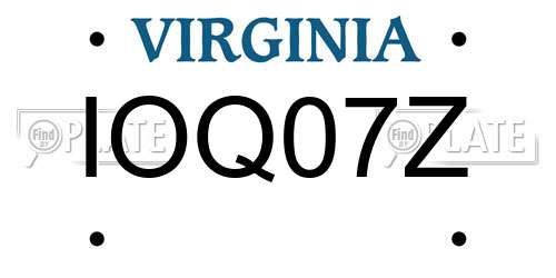 IOQ07Z Virginia License Plate