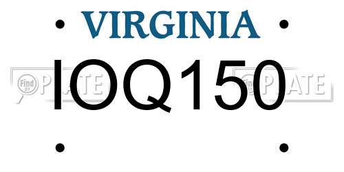 IOQ150 Virginia License Plate