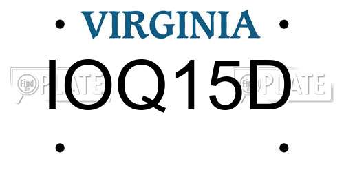 IOQ15D Virginia License Plate