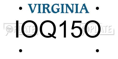 IOQ15O Virginia License Plate