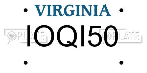 IOQI50 Virginia License Plate