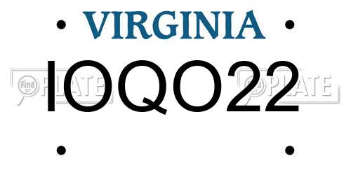 IOQO22 Virginia License Plate