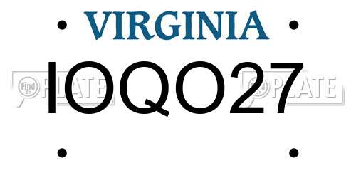 IOQO27 Virginia License Plate