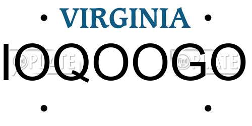IOQOOGO Virginia License Plate