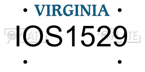 IOS1529 Virginia License Plate