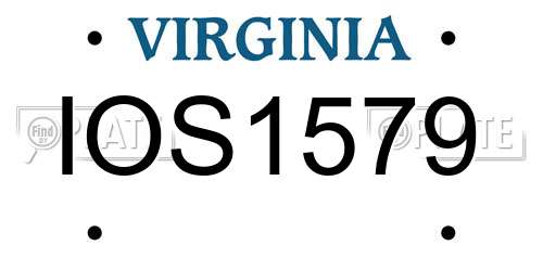 IOS1579 Virginia License Plate