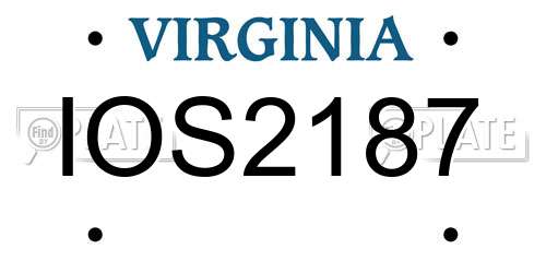 IOS2187 Virginia License Plate